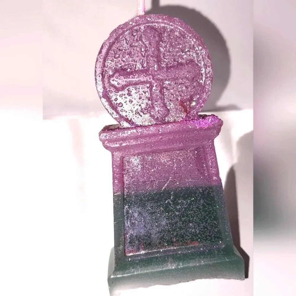 Hand crafted limited edition tombstone candle